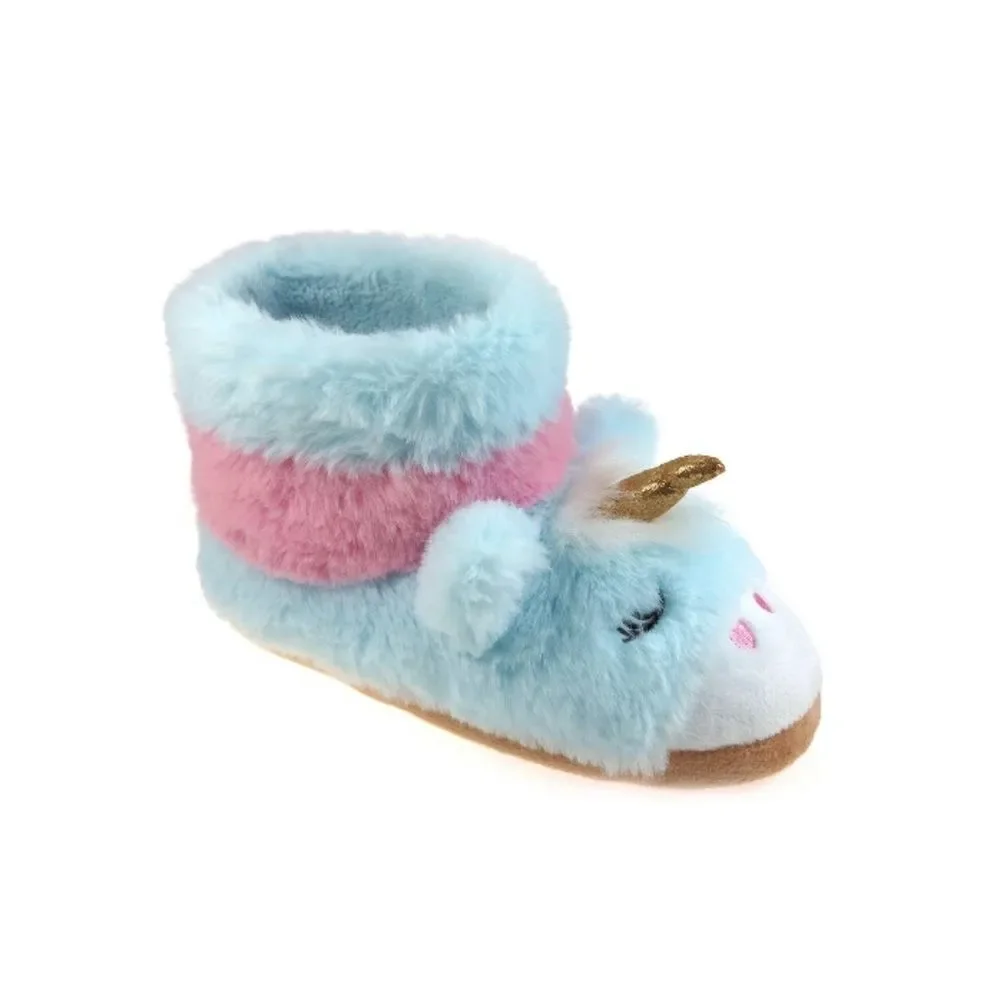 Baby Toddler Fuzzy Soft Comfy Unicorn Slippers Shoes Size 6